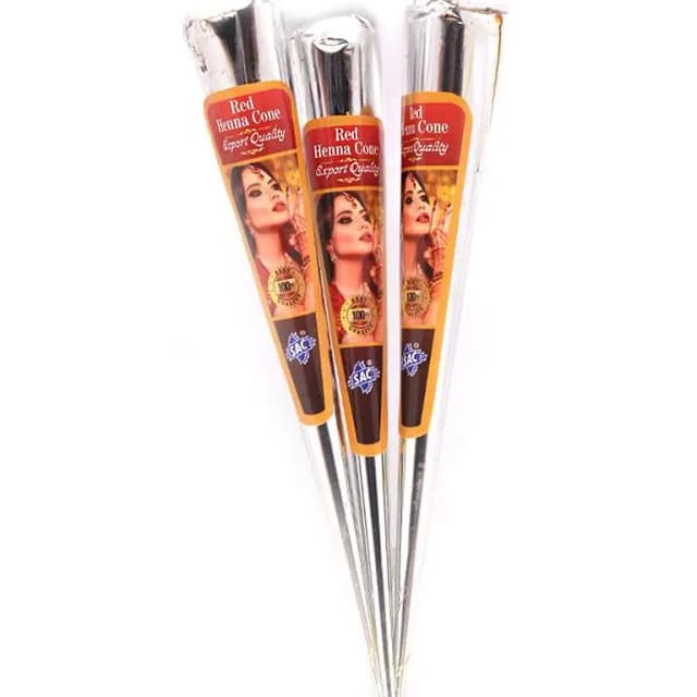 SAC Henna Cone - Set of 3, 40g Each for Mehndi and Styling
