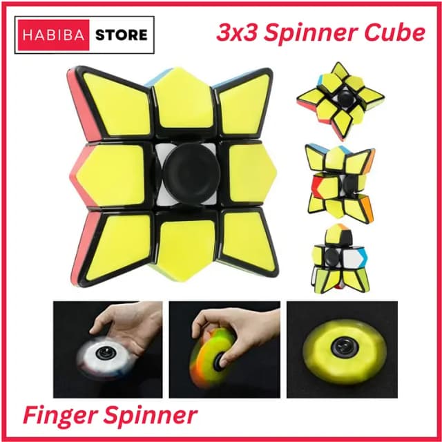Original Fidget Spinner Cube - Sticker-Free Rubik's Cube with Fast-Spinning Features for Educational Play and Stress Relief
