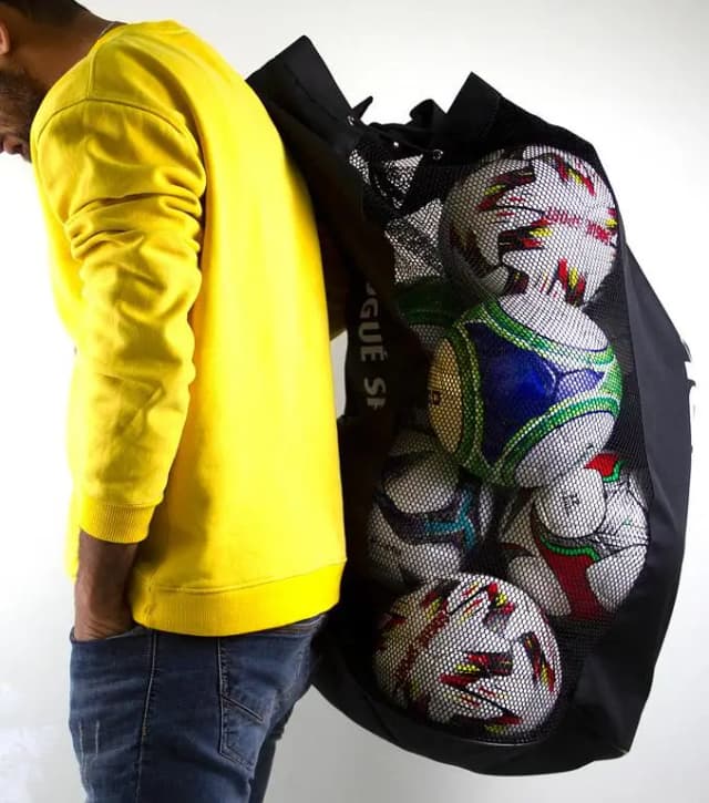 MCD Football Training Equipment Storage Bag | Large Sports Drawstring Mesh Ball Bag