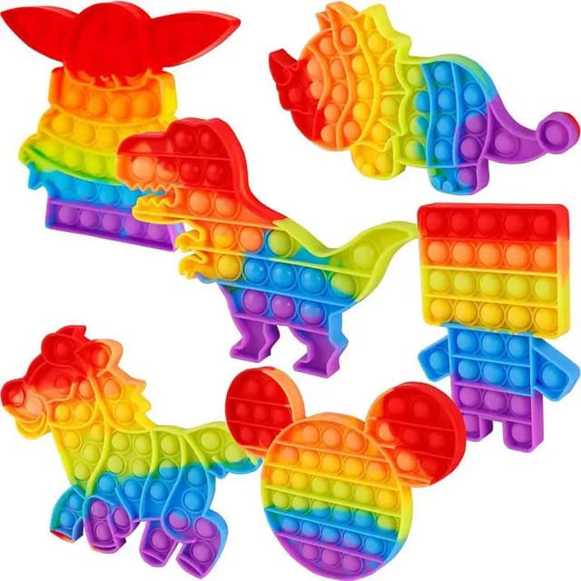 Pop Its Fidget Rainbow Bubble Push Sensory Toy for Kids and Teens - Educational Game for Stress Relief and Autism Support