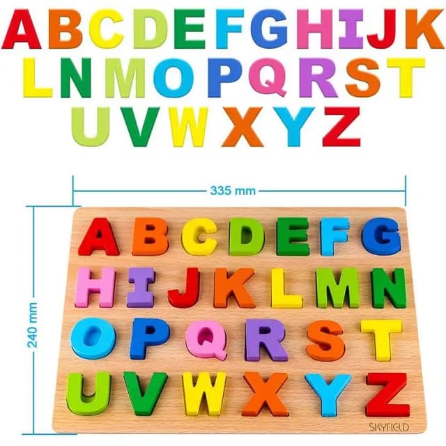 ABC Letters Sorting Board - Montessori Wooden Educational Toy for Preschool Learning