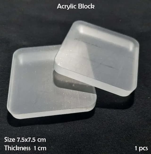 Clear Acrylic Block for DIY Craft Stamping - 75x75mm