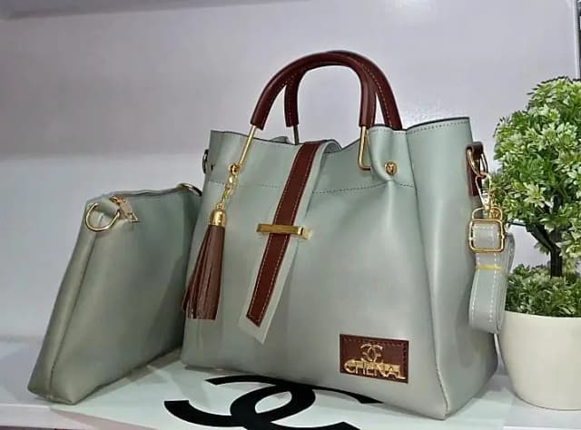 ASC Collection PU Leather Handbag Set (2 Pieces) for Women and Girls