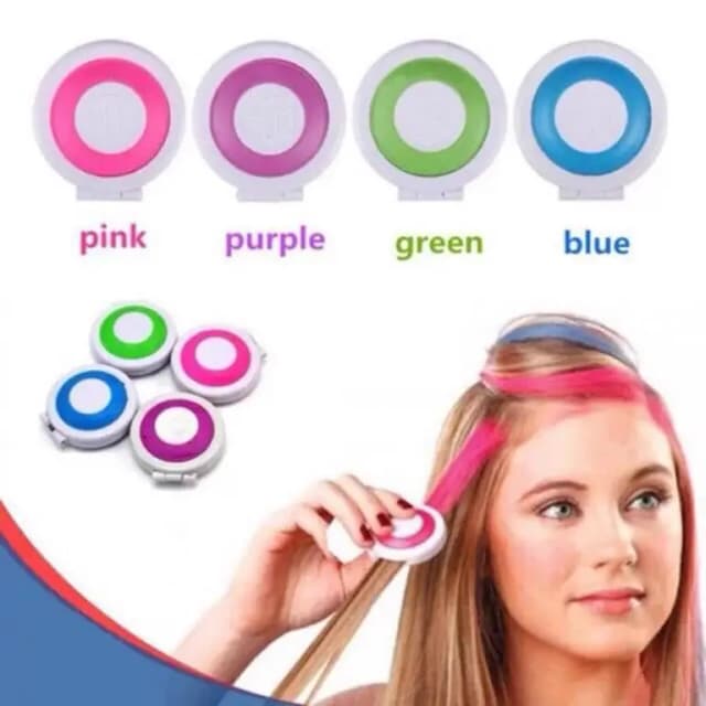 Set of 4 Hot Huez Temporary Hair Chalks - Multicolour