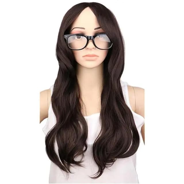 Full Cap Black Hair Wig - 29" Length with Adjustable Fit