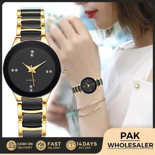 Classy Women's Stainless Steel Wrist Watch - Stylish Design for Girls