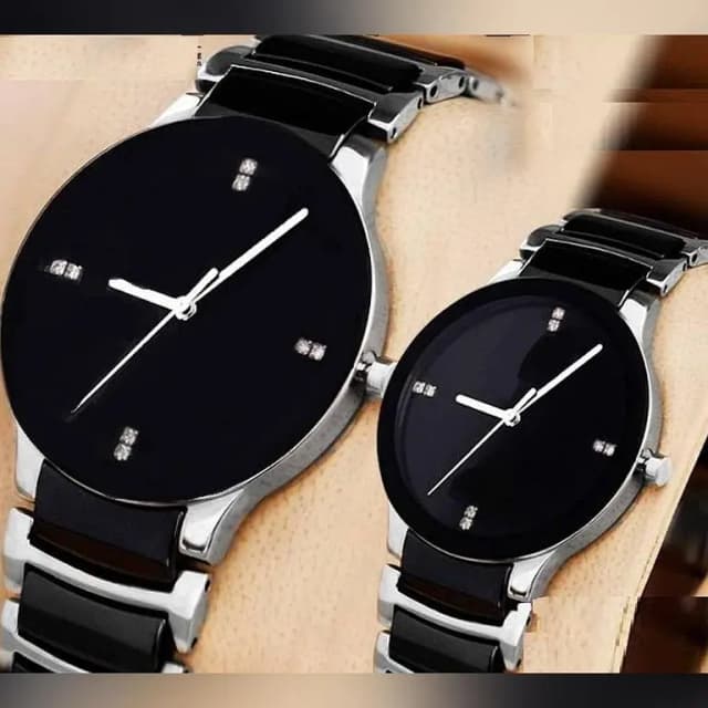 {Pack of 2} Classy Fashionable Gift Watches for Couple - Stainless Steel Chain - Waterproof - BOX PACK