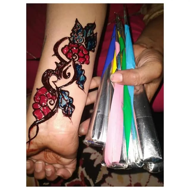 Set of 12 Multi-Color Henna/Mehndi Cones