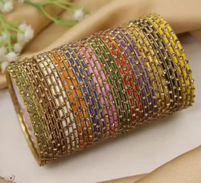 Multi-Color Rhinestone Bangles by Elegant | Trendy Women's Accessory | Various Sizes Available
