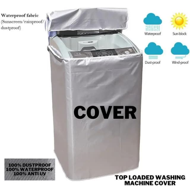 Universal Washing Machine Cover – Waterproof Protection for All Brands, Suitable for Top Loader Automatic/Semi-Auto Machines (24 x 24 x 38 Inches)