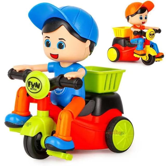 Kids Mini Cartoon Inertia Tricycle Delivery Boy Model Toy Car Slide Swing Bicycle Children Birthday Gifts Funny Game for Kids