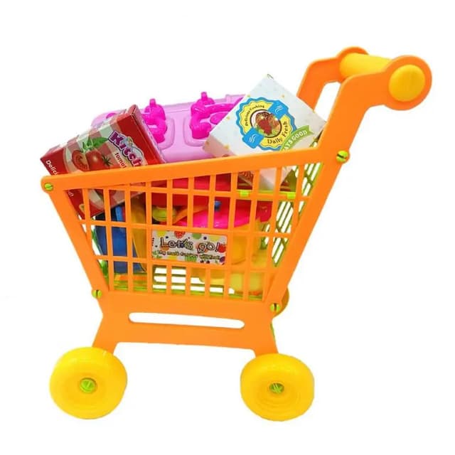 Big Shopping Cart With Kitchen Accessories Toys For Kids