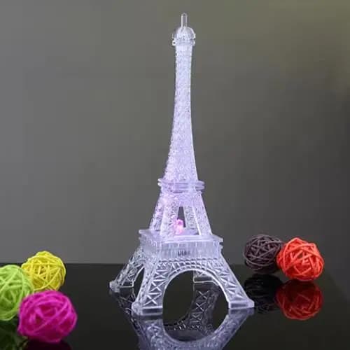 LED Illuminated Plastic Eiffel Tower Model