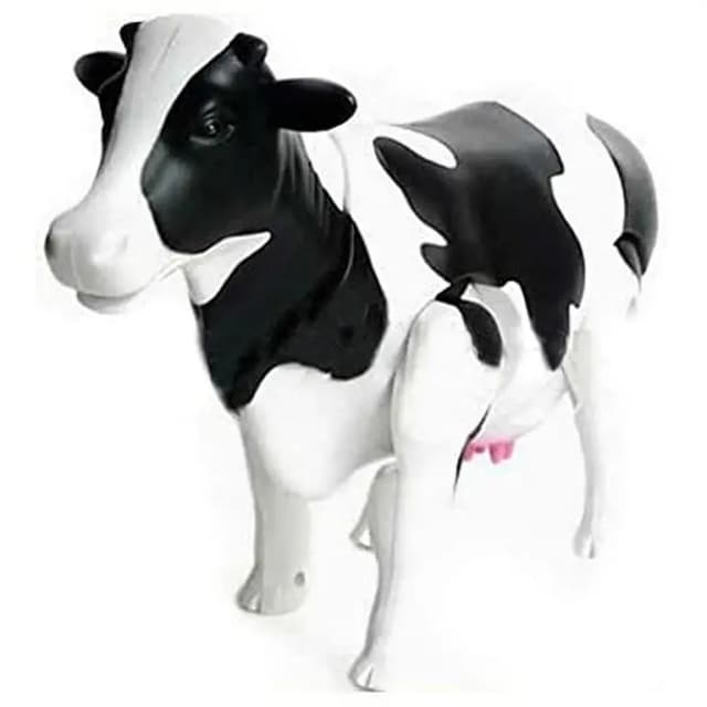 Funny Walking Milk Cow Toy For Kids - White & Black