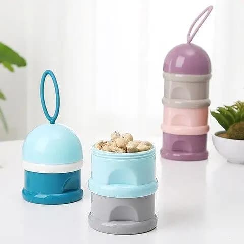 3 Layer Portable Newborn Baby Food Storage Box Feeding Milk Powder Boxes Toddle Kids Formula Milk Container 3 Cells Grid Practical Box