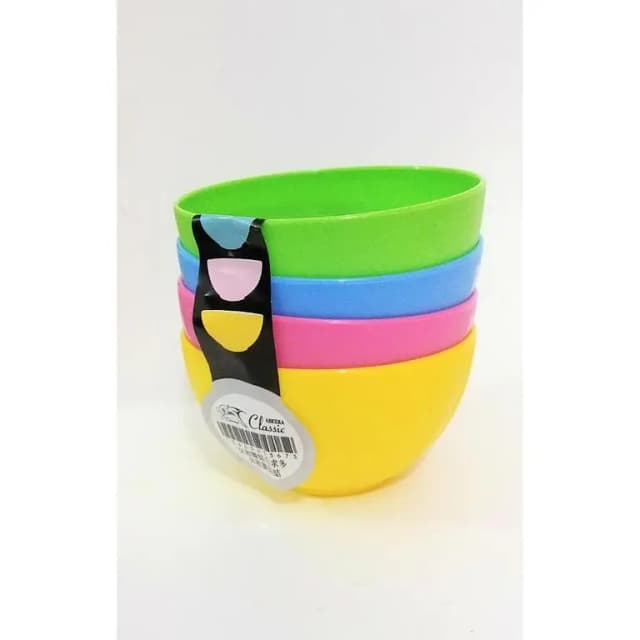 4 Pieces Plastic Unbreakable Colorful Bowl For Kids