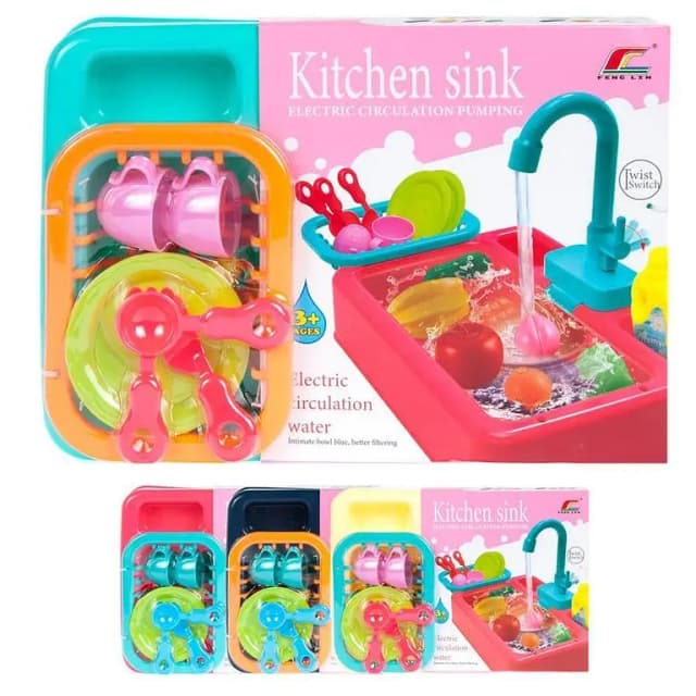 Kids Kitchen Toys Set Wash Up Dishwasher for Kids Pretend Play Washing Machine Toy with Simulated Water Tap Pretend Toys,