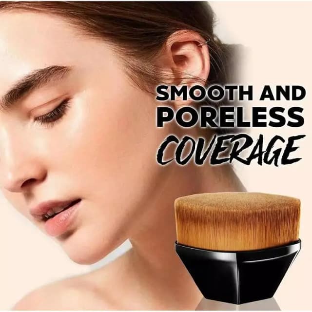 Flat Top Kabuki Makeup Brush for Liquid and Powder Foundation - Includes Bonus Protective Case