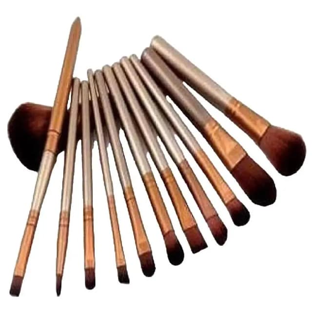 12-Piece Cosmetic Brush Set from MM Brushes - Complete Makeup Tools Kit in Tin Case