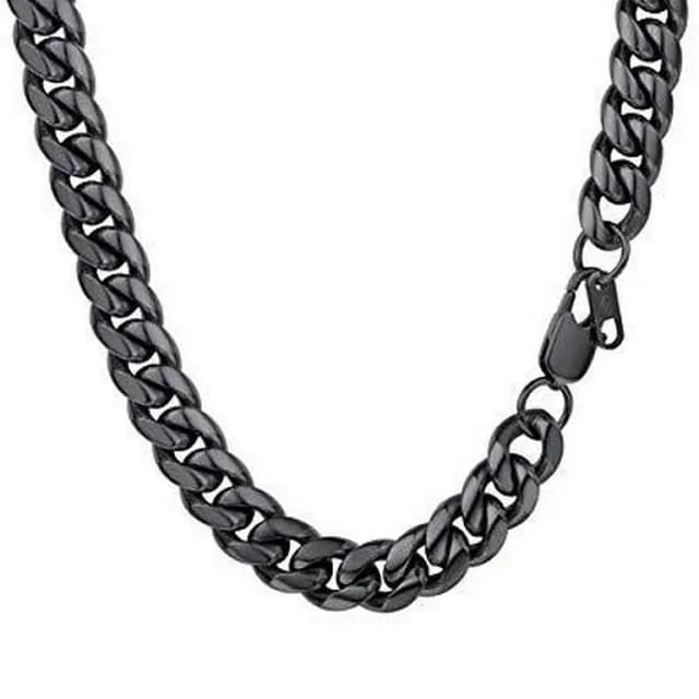 Men's Black Stainless Steel Neck Chain - 23 Inches