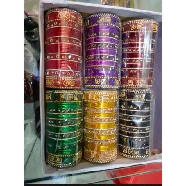 Multicolor Metal Bangles Set - 1 Piece