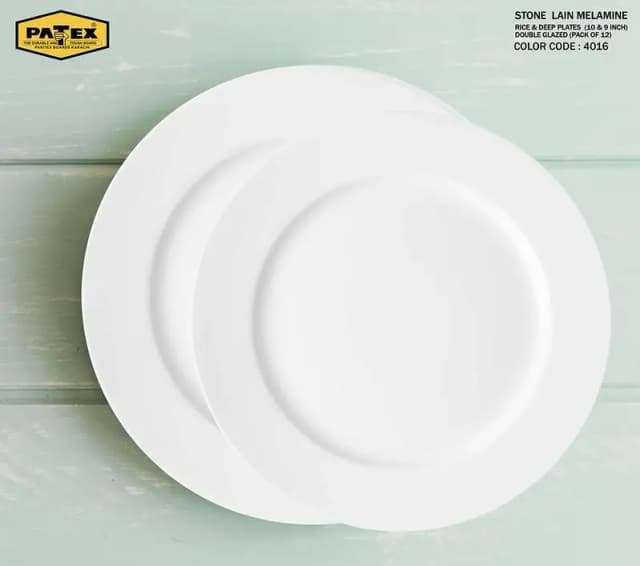 White Melamine Rice Plates - R#4016 . .