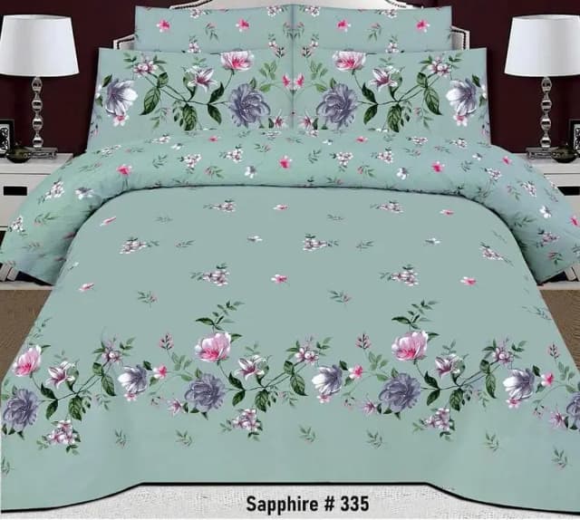 Salonika Cotton King Size Bedsheet Set with Pillow Covers – Printed Design