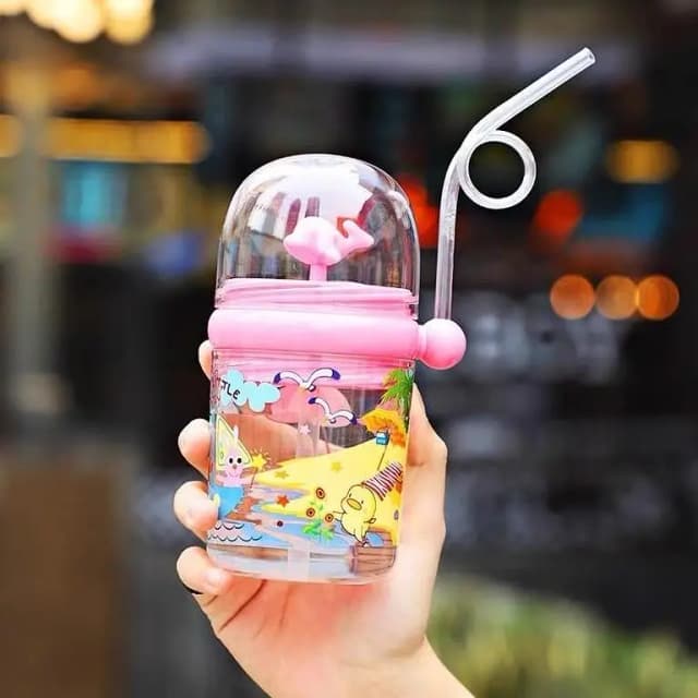 Portable Cartoon Cute Whale Baby Drinking Water Bottle Leak Proof 250ML  (Random Colours)