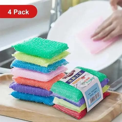 4pcs Kitchen Double Sided Cleaning Sponge Kitchen Cleaning Soft Sponge Scrubber Sponges For Dishwashing Kitchen Accessories in pakistan​. . .