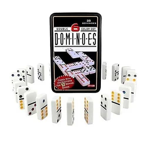 New Imported Double 6 Color Dot Dominoes Game Set 12Piece in pakistan