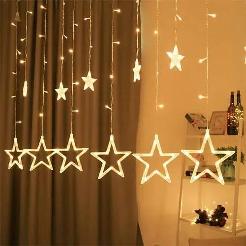 Imported Star Curtain String Lights for Parties, Bedrooms, Weddings, and Christmas Decor in Pakistan