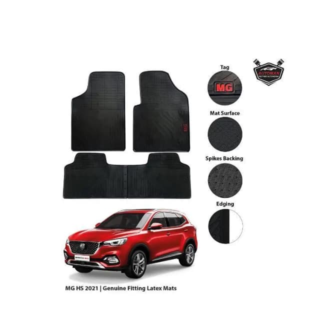 Custom Fit Latex Rubber Car Floor Mats for MG HS (2021-2024) – Heavy Duty All-Weather Protection
