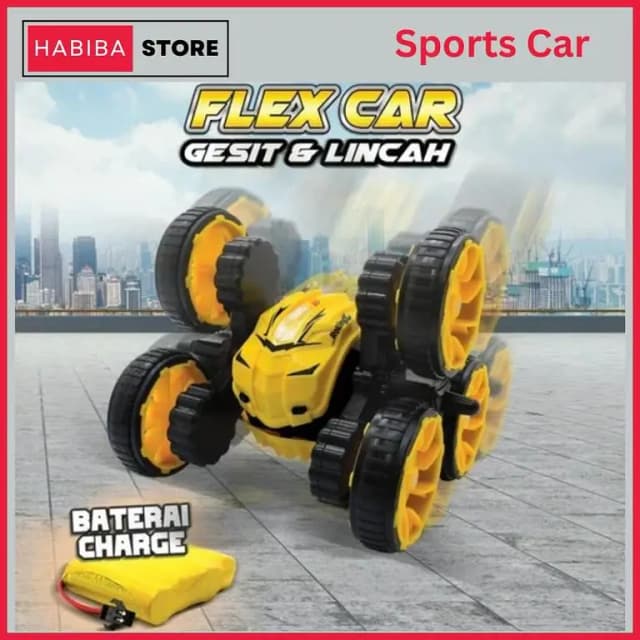 RC Stunt Flex Car Off-Road Remote Control Sports Car for Kids - 6 Wheel Full Speed Racing Car - Rechargeable RC Car High Speed RC Drift Car