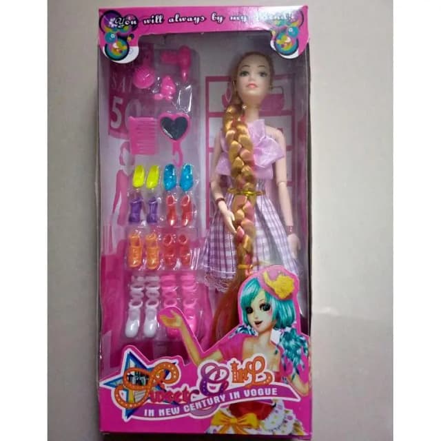 Frozen Fashionable Long Hair Doll With Shoes Set For Kids
