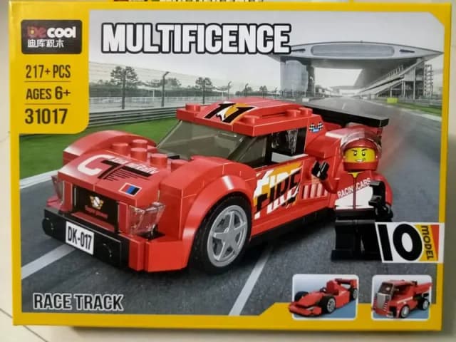 BECOOL BRICKS McLaren Race Track Car Pullback Lego Set with 216+ Pieces and 10 Models