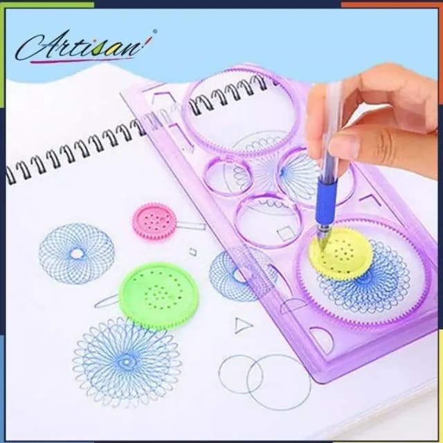 Spirograph Geometric Ruler Stencil Set for Spiral Art - Classic Toy Stationery