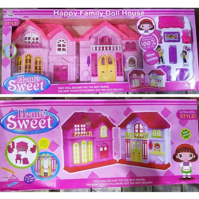 Kids Toys Doll House Sweet Happy Family Doll House For Girls/Kids
