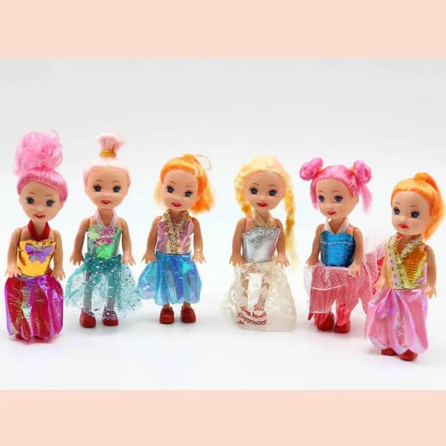 Set of 6 Beautiful Dolls for Kids