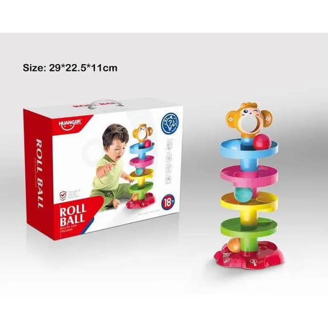 Baby Roll Ball Stacking Tower Puzzle Ramp for Toddlers