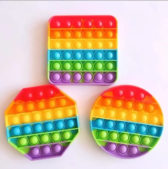 Push Popit 3-Pack: Square, Circle, and Hexagon Designs