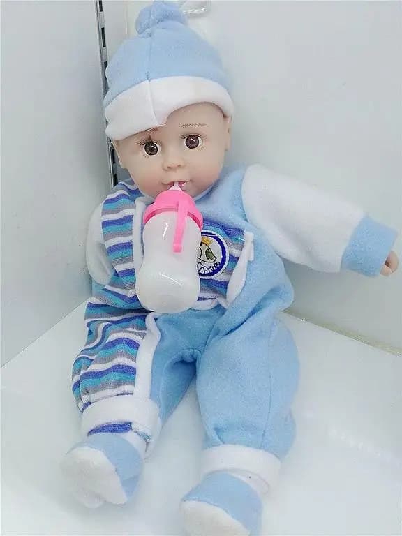 Crying Baby Doll Stuff Toy with Feeder for Kids