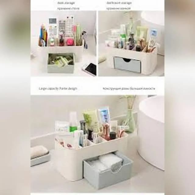 Cosmetic Storage Box with Drawer for Organized Makeup