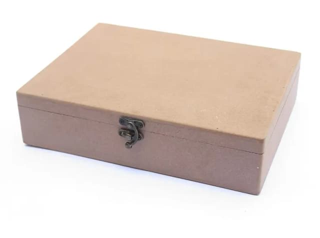 Plain DIY MDF Box for Craft | Unfinished MDF Box Plain for Decoupage | MDF Box for Art and Craft | 14x10 12x9 10x7 inch 6mm Thickness