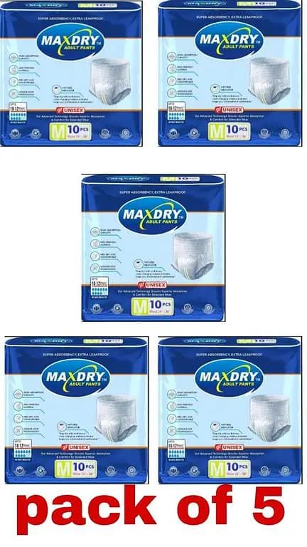 Maxdry Adult Pants medium pack of 5