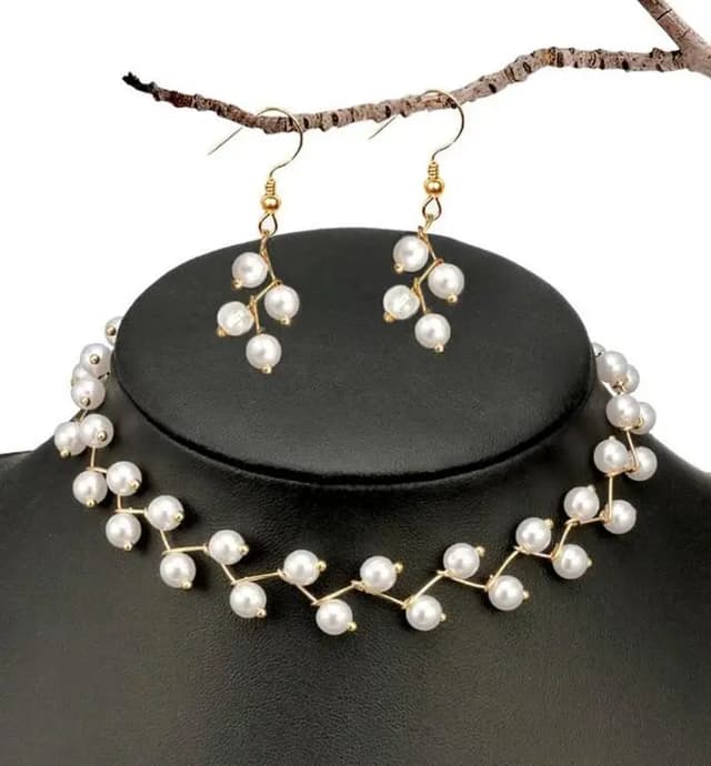 Pack of 3 Pearl Choker Necklaces by New Hot Fashion - Stylish Jewelry Set for Women and Girls