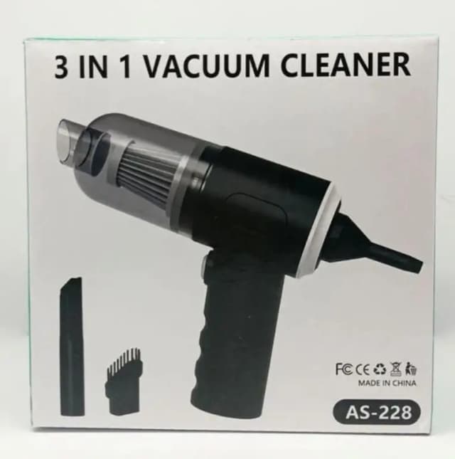 Rechargeable 3-in-1 Car Vacuum Cleaner, Mini Air Blower, and Balloon Pump by ZM Collection - Wireless Handheld Cleaner for Home, Car, Office, Pet Hair, Sofa, & More