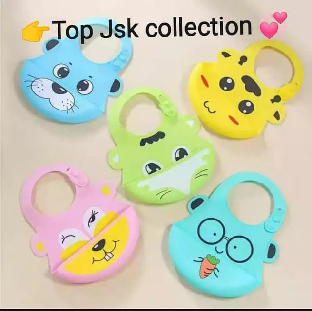 Adjustable Silicone Waterproof Baby Bib with Deep Pocket for Easy Cleaning and Feeding