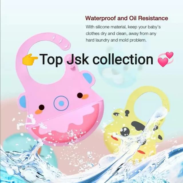 Silicone Baby Bib with Deep Pocket for Kids - Waterproof and BPA Free