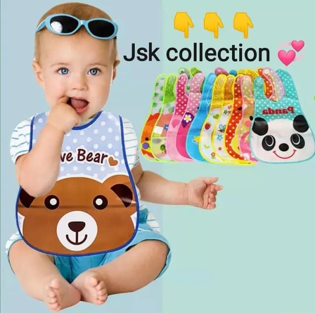 Adjustable Waterproof Plastic Bib for Babies - Cartoon Design for Feeding with Burp Cloths