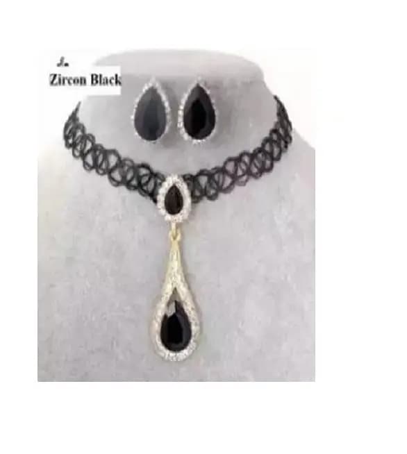 Handmade Lace Zircon Necklace & Earrings Set – Sparkle with Style, Handcrafted Lace Zircon Jewelry – Timeless Beauty & Shine